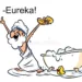 archimedes eureka swimming bath cartoon illustration funny greek 60611794
